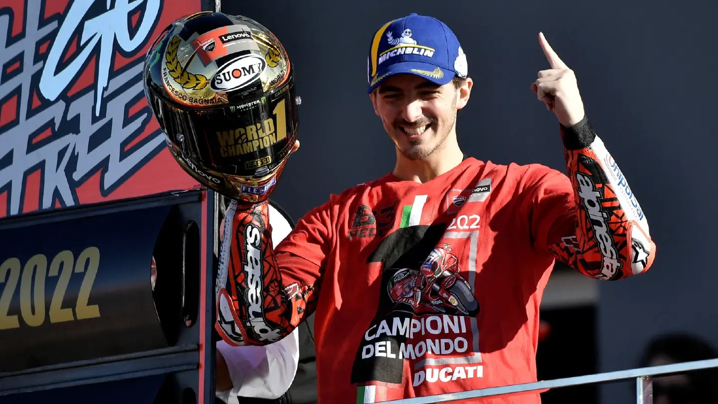 Bagnaia is 1st Italian to win MotoGP title since Rossi in 09