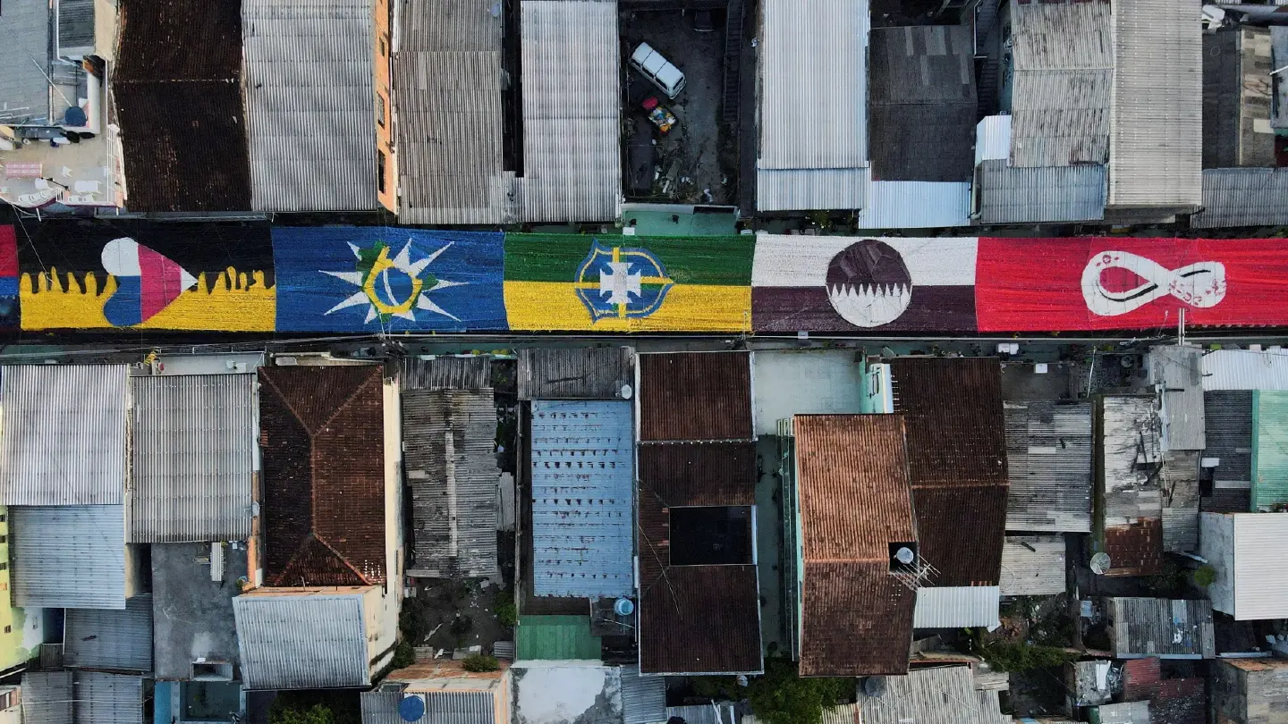 Brazil neighbourhood bursts with art and colour to support World Cup team