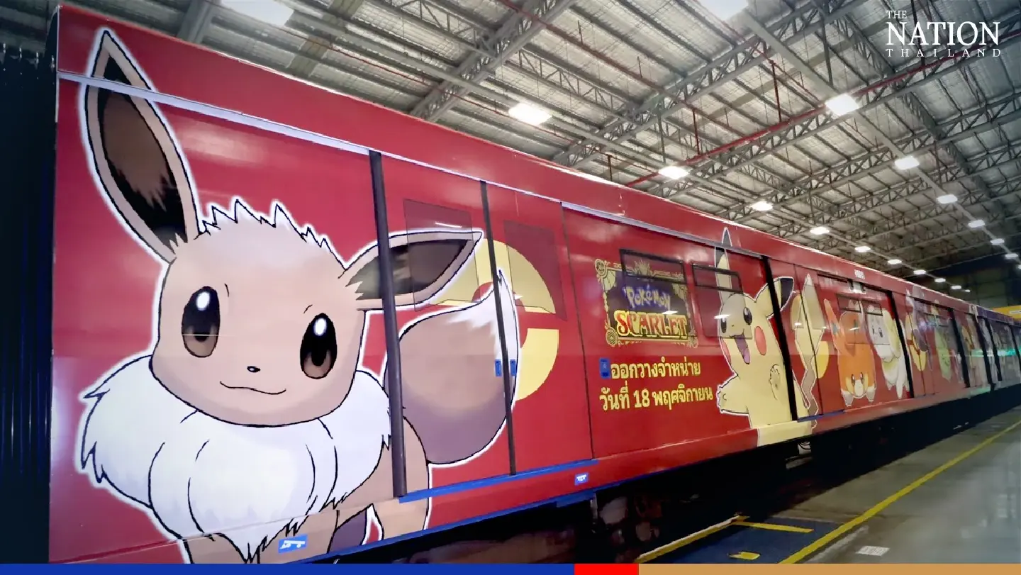 Cute Pokémon monsters adorn Bangkok BTS trains to promote new games