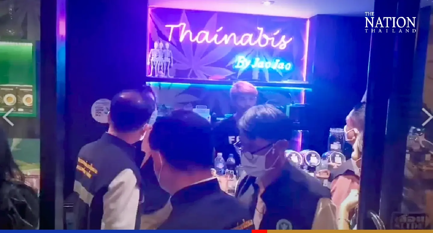 Inspectors warn Khao San shops of stricter regulations over recreational marijiuana Inspectors warn Khao San shops of stricter regulations over recreational marijiuana