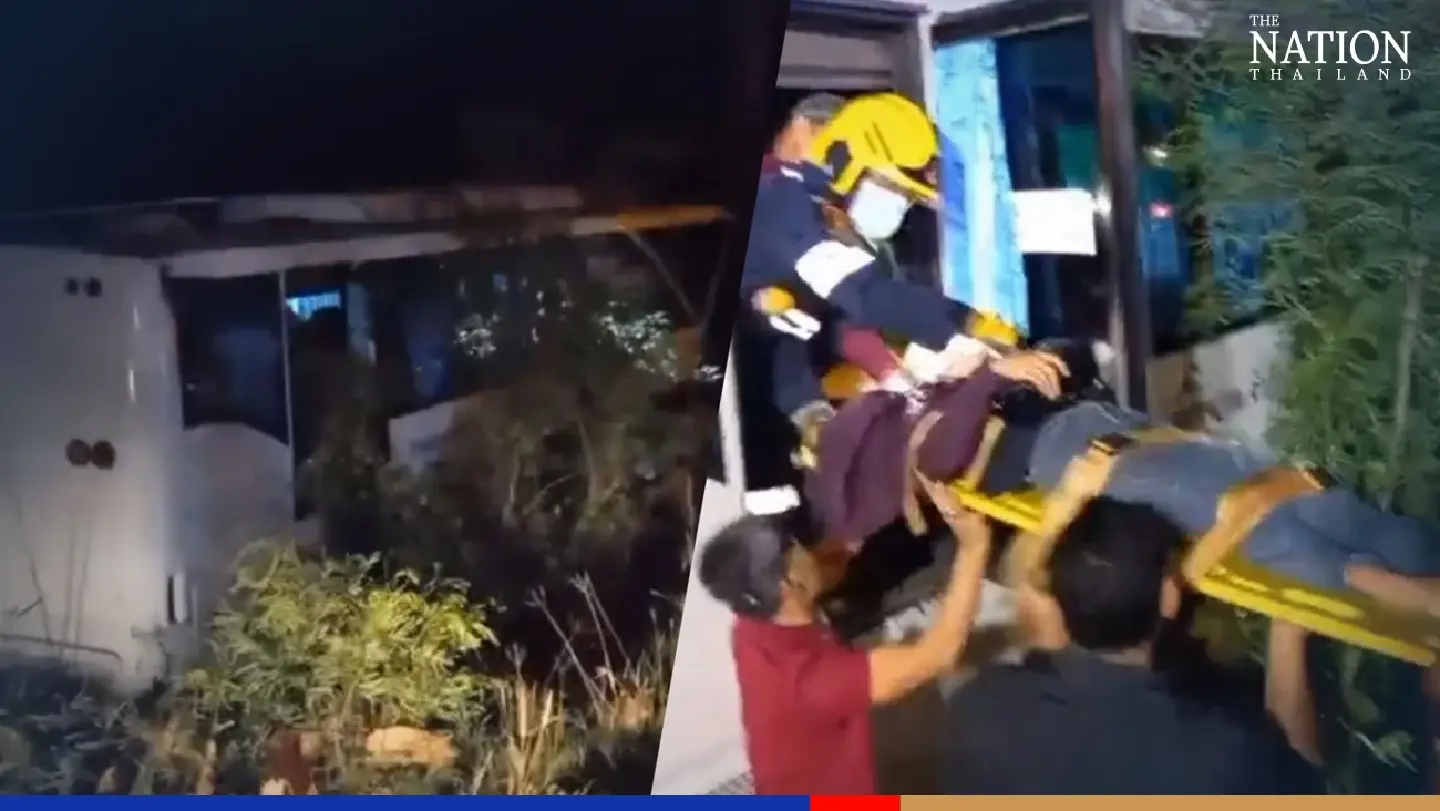Bus slides off road in Phetchaburi, injures 18