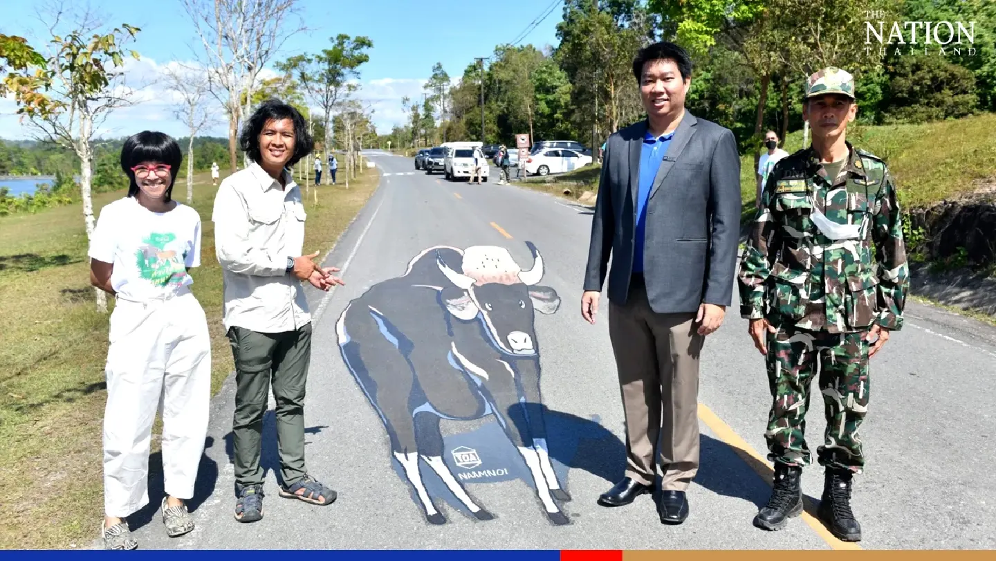Watch out! 3D animals jump out of Khao Yai roads in bid to protect wildlife