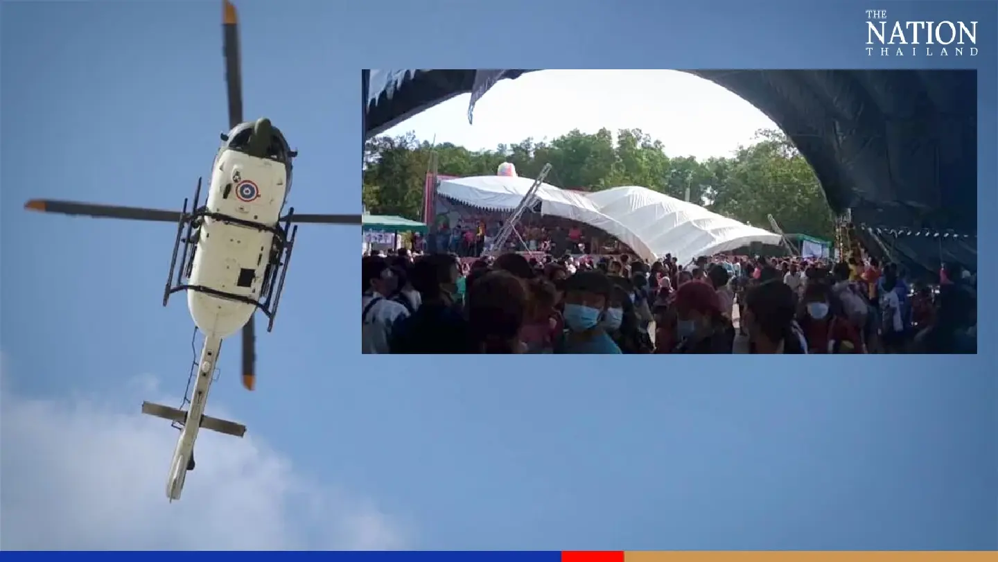 8 injured as treat-filled helicopter gets dangerously close at Chanthaburi Children’s Day event