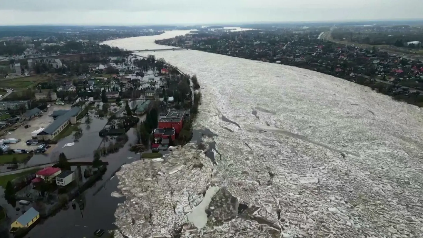 Latvian town on high alert as icy water threatens to breach dam