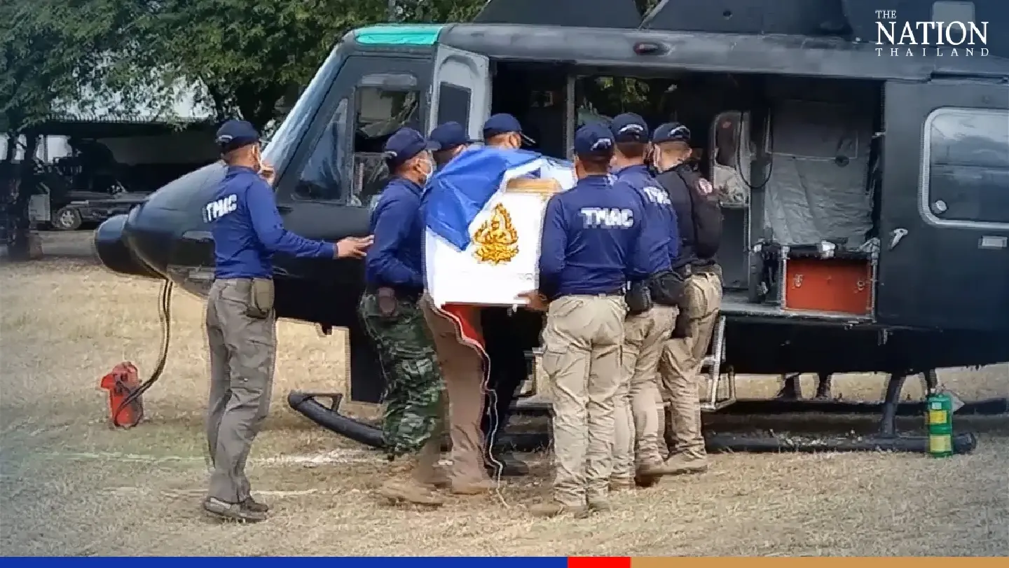 Body of Thai soldier killed by landmine flown home to family