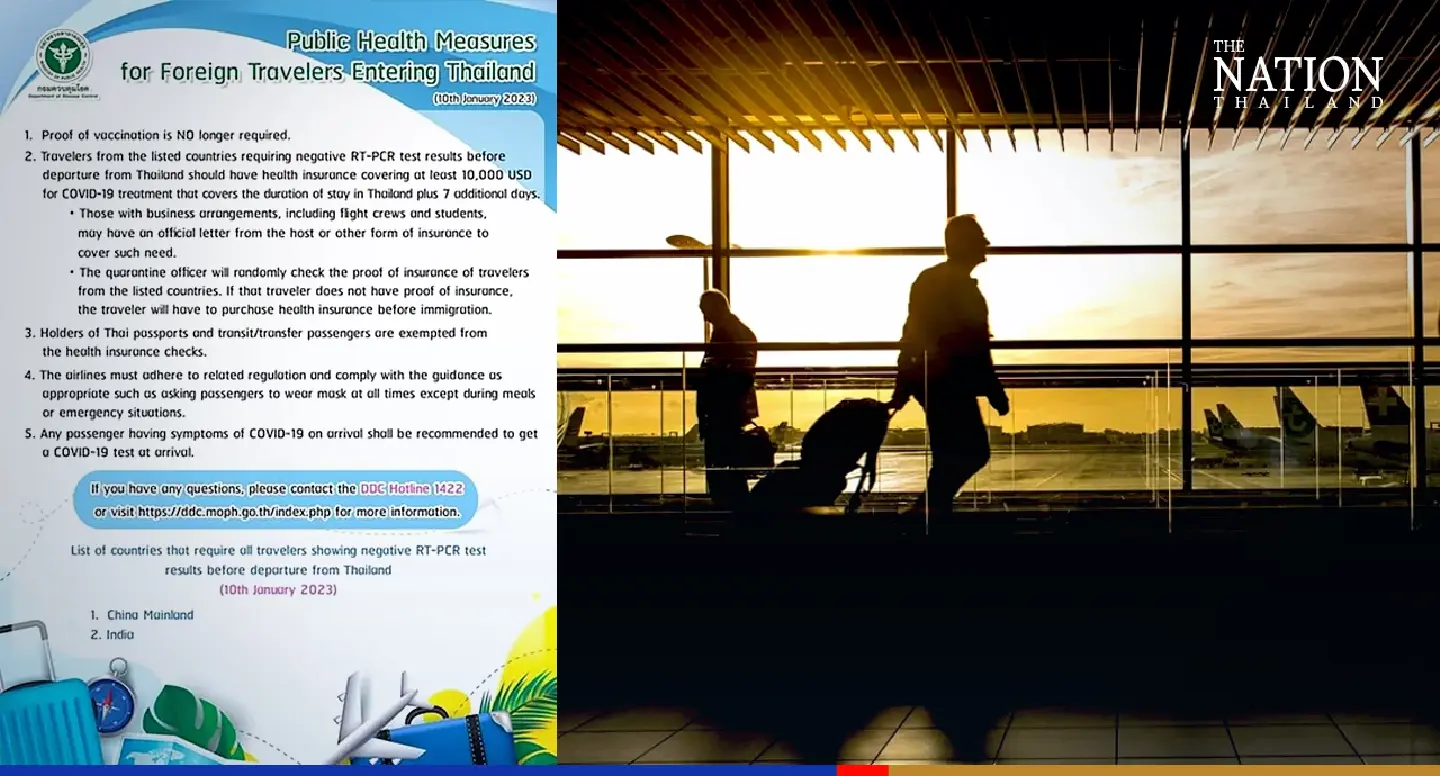 Disease Control Dept confirms Covid vaccination not needed to enter Thailand