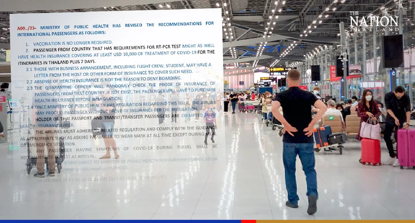 No vax needed for Thai travel but China arrivals must have Covid insurance