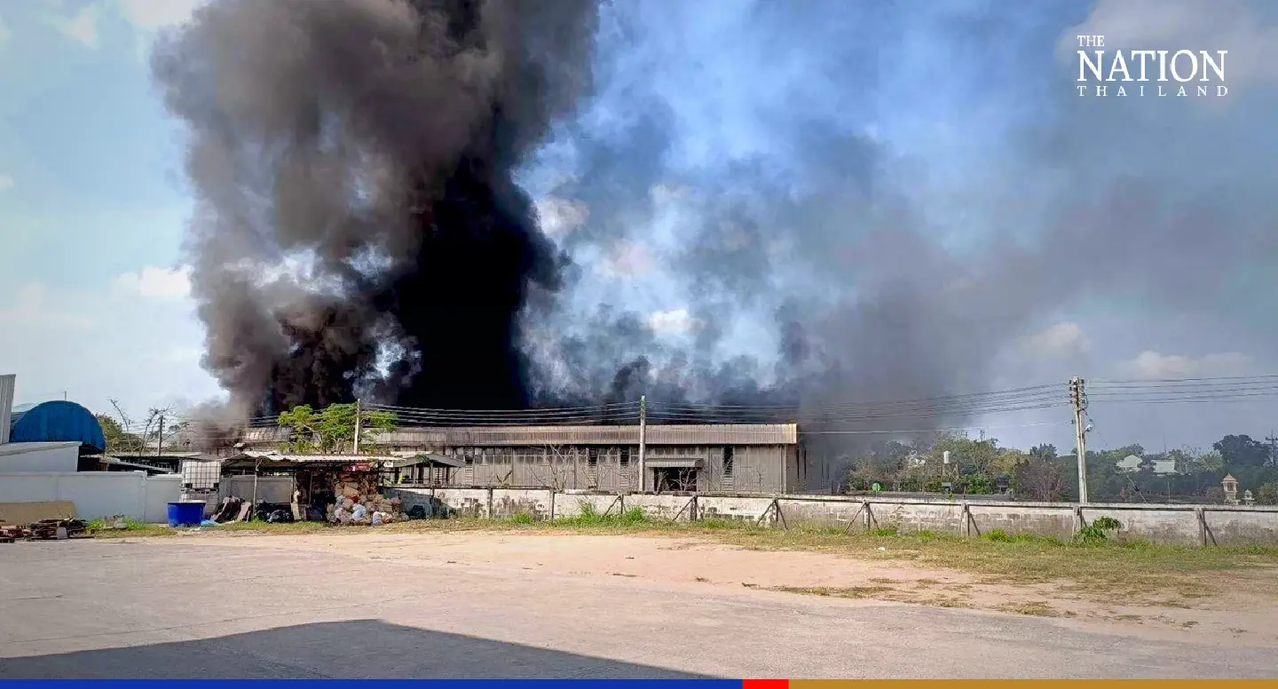 School evacuated as blaze rages at Chonburi oily water treatment plant