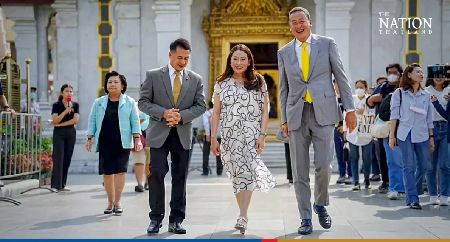 Paetongtarn, Srettha seek blessings at Bangkok City Pillar Shrine ahead of election battle Paetongtarn, Srettha seek blessings at Bangkok City Pillar Shrine ahead of election battle