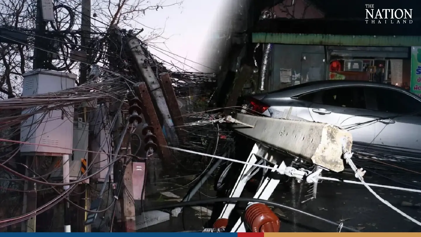 Hailstorms pelt Chiang Mai, knock over power poles