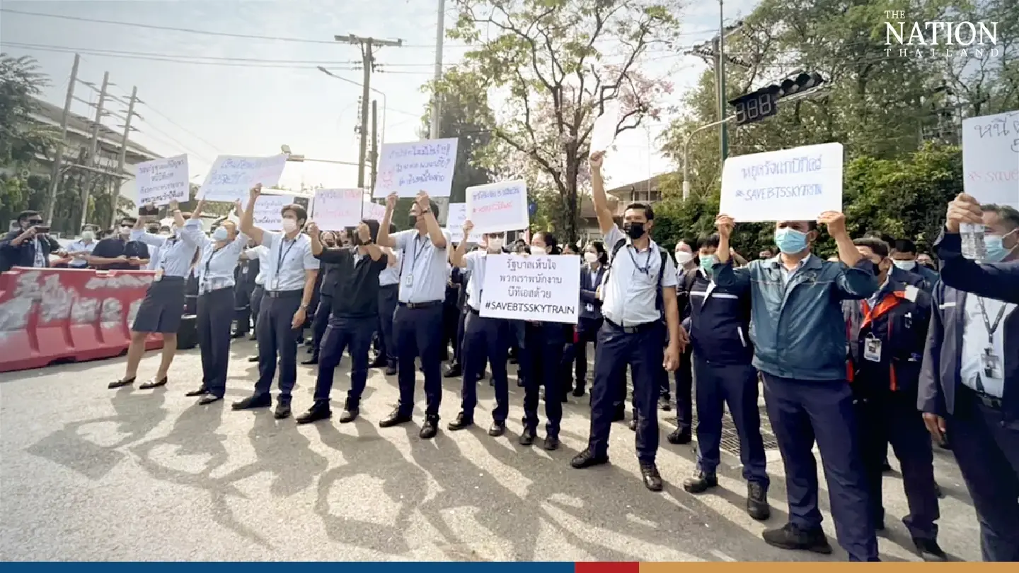 Bangkok BTS employees threaten to suspend train services if BMA fails to pay up