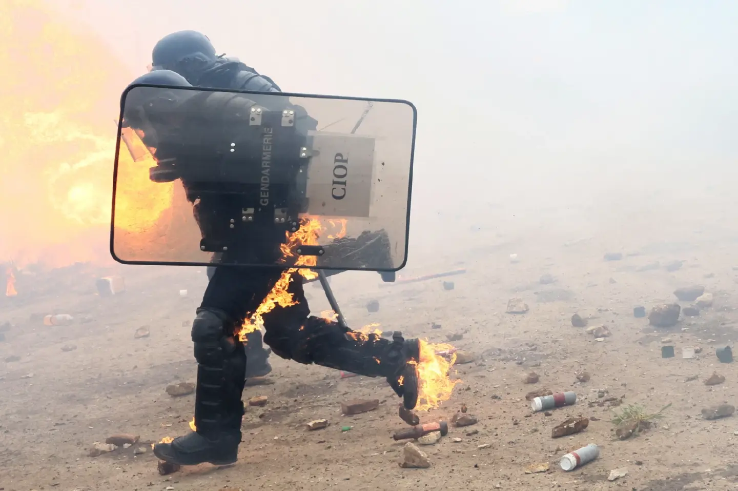 French riot police clash with protesters opposed to farm reservoir French riot police clash with protesters opposed to farm reservoir