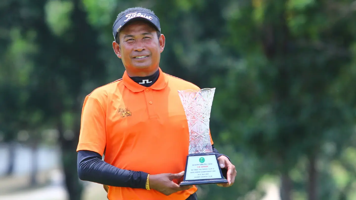 Thaworn storms ahead of field in 18th to win senior international golf event Thaworn storms ahead of field in 18th to win senior international golf event