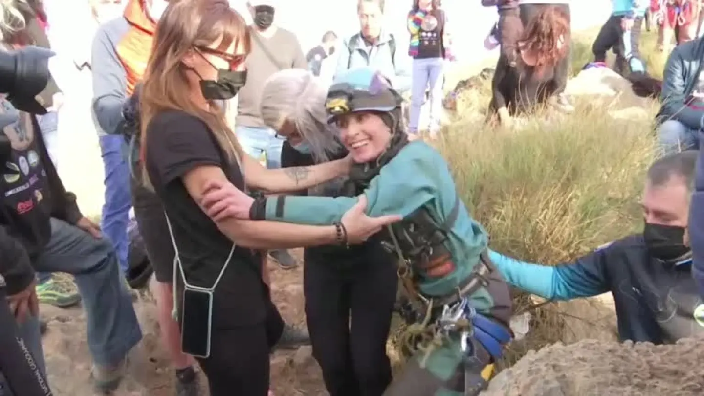 Spanish extreme athlete emerges into daylight after 500 days living in cave