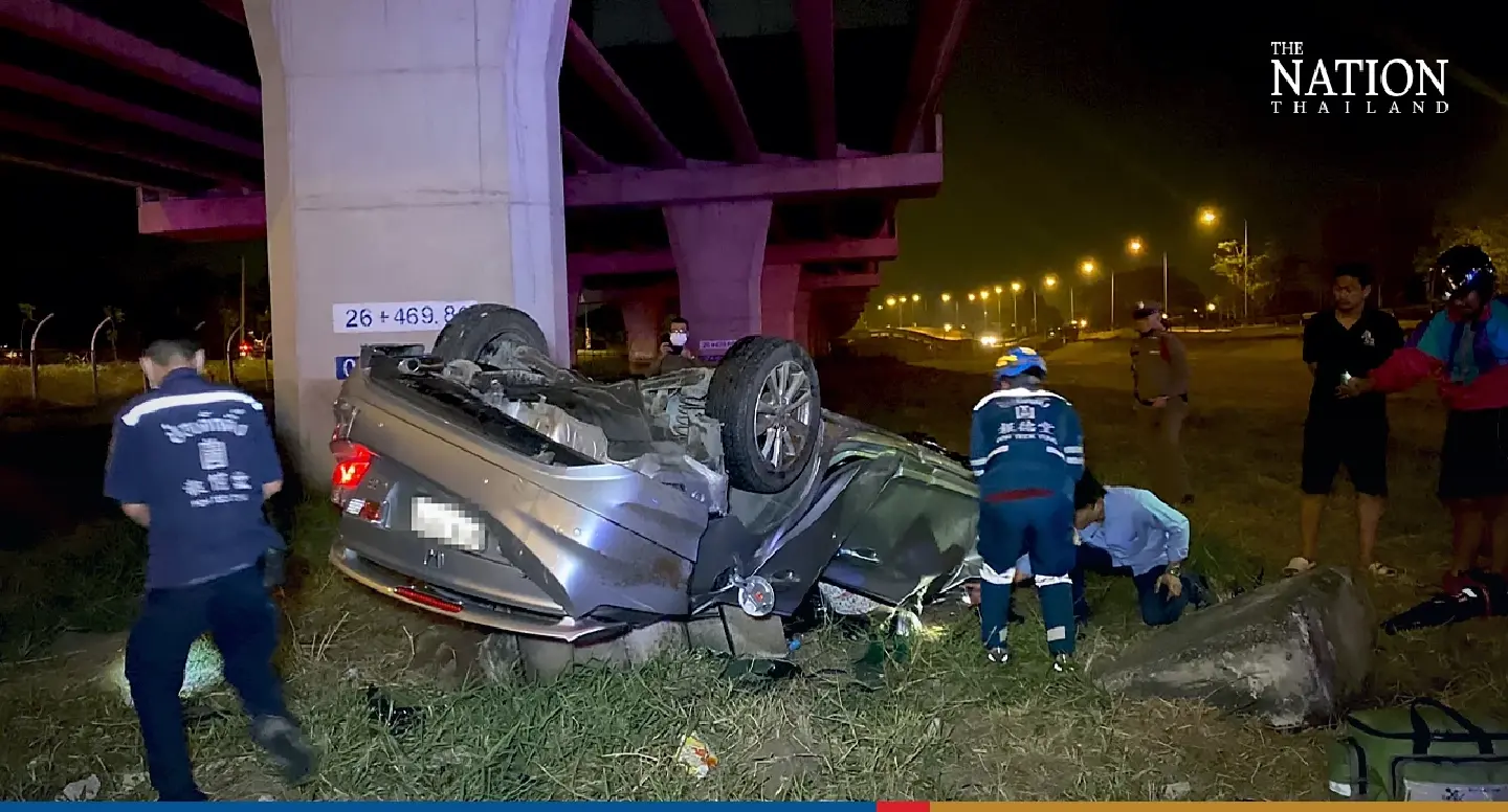 Tragic end: Bangkokian drives off expressway to her death Tragic end: Bangkokian drives off expressway to her death