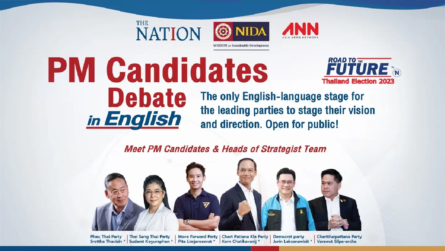 Thai PM candidates to present visions at English-language debate on Saturday