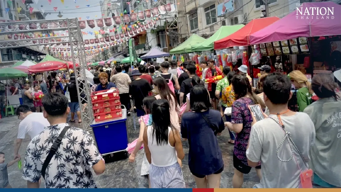 Police tighten safety measures as over 50,000 Songkran revellers flock to Khao San Road