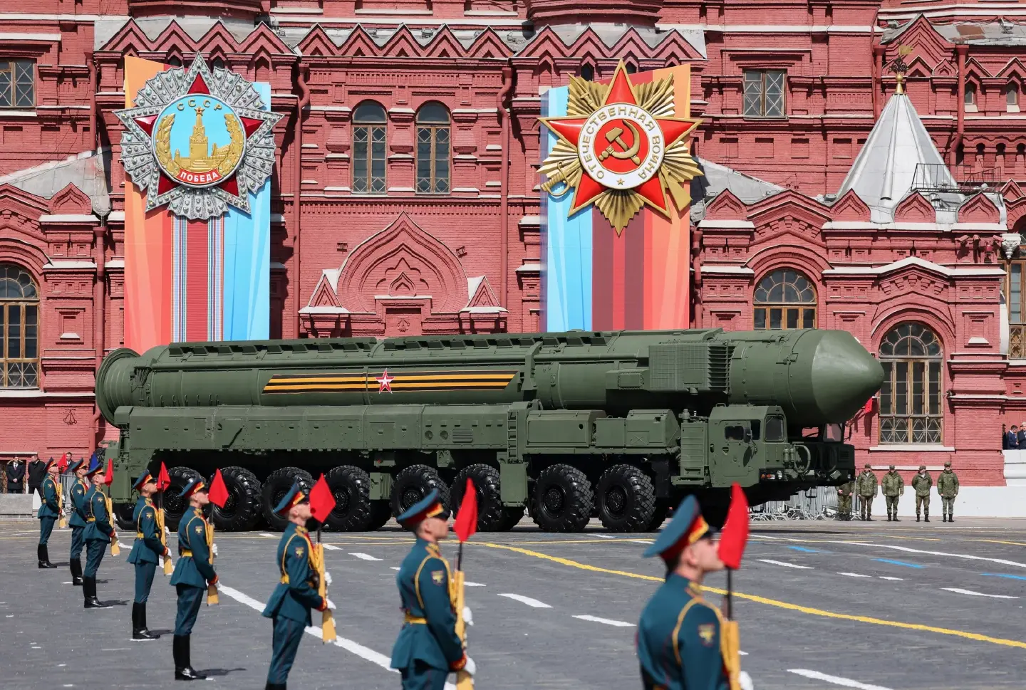 Putin touts 'sacred' battle with West in Ukraine as Russia marks Victory Day