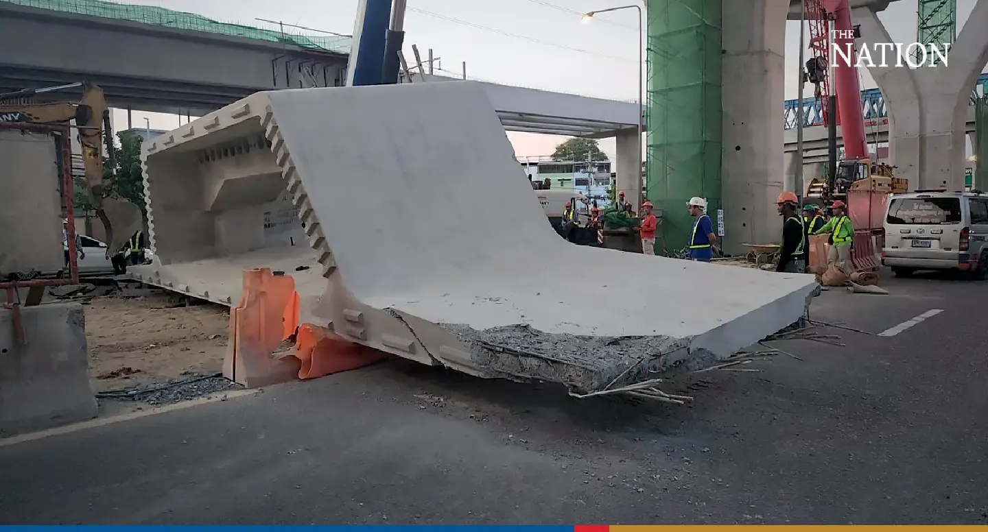 Yet another construction accident on Rama II kills one worker and injures another Yet another construction accident on Rama II kills one worker and injures another
