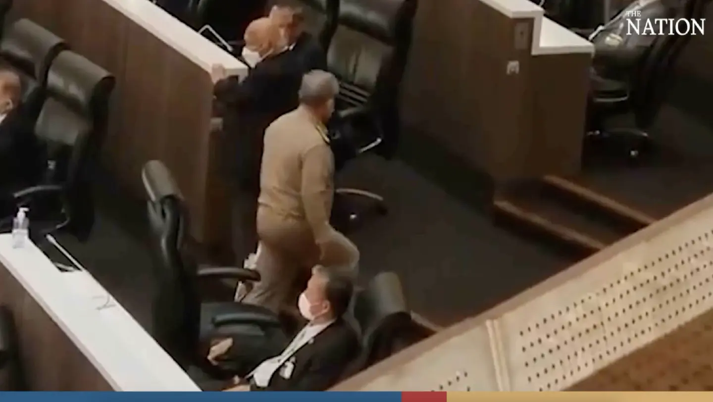 Senators were seen eager to leave Parliament building after spending hours debating and voting in the election for the new prime minister