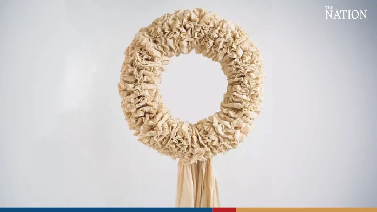 Funeral wreaths from shrouds help to reduce waste