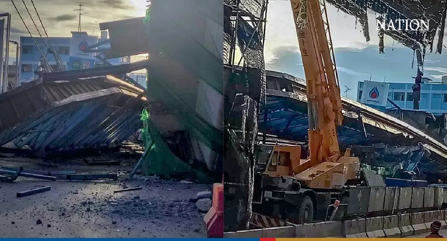 Crane malfunction possibly behind Bangkok overpass collapse