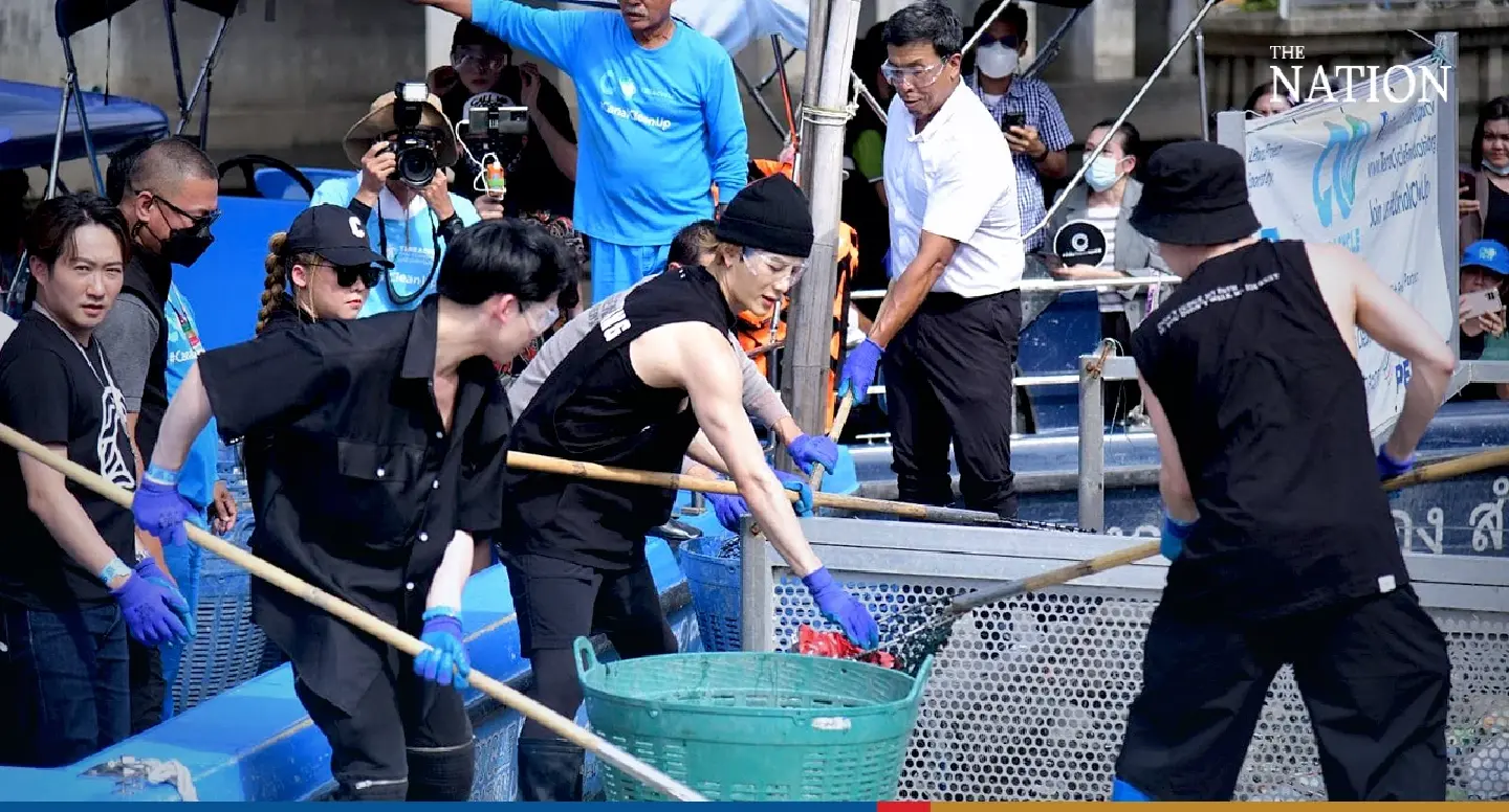 Jackson Wang joins BMA in removing trash from Bangkok canal