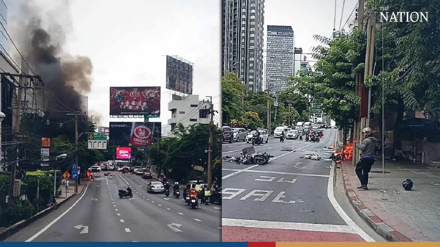 High-voltage transformer explodes in the heart of Bangkok, injures four High-voltage transformer explodes in the heart of Bangkok, injures four
