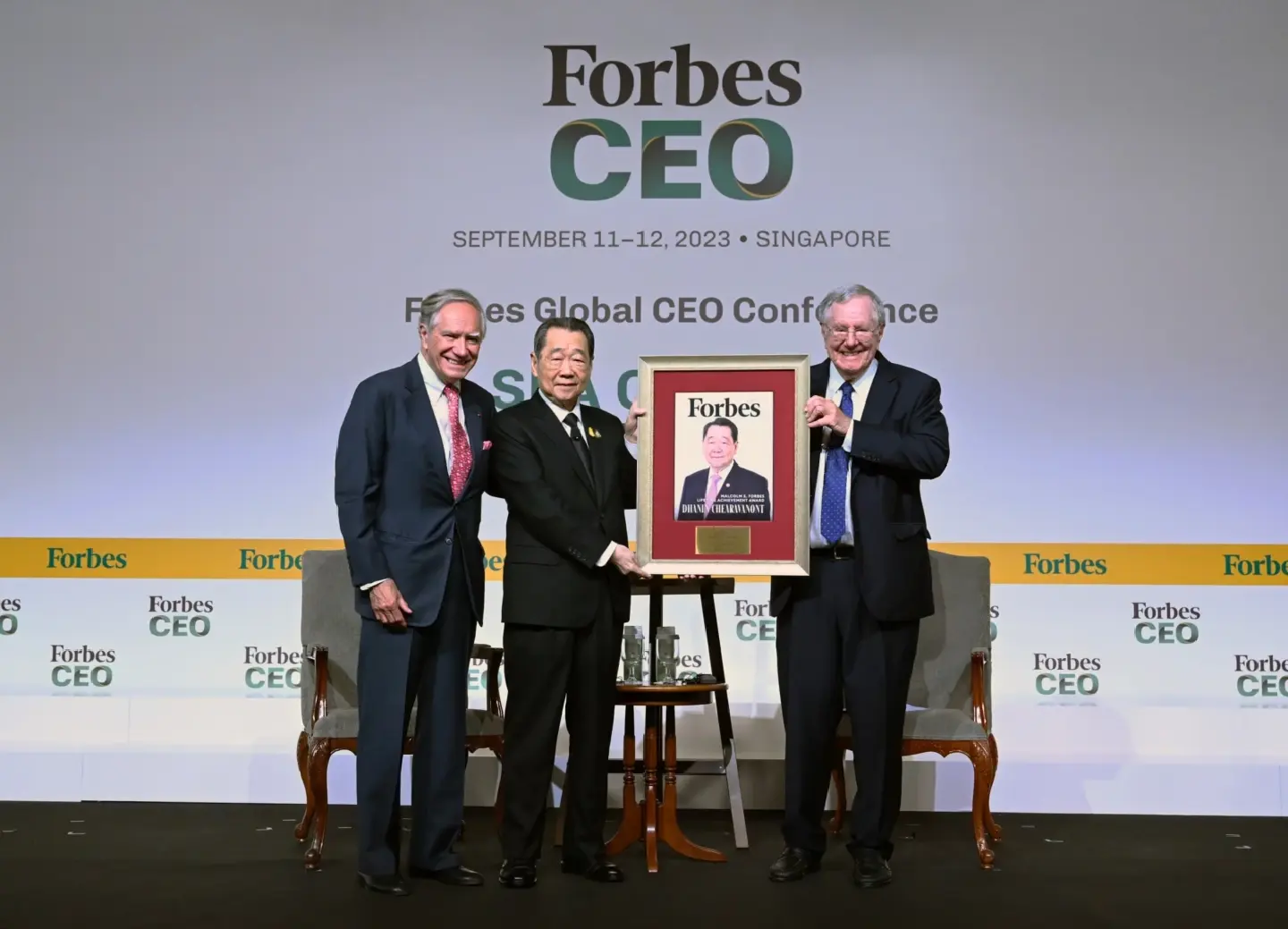 Forbes presents Dhanin with Malcolm S. Forbes Lifetime Achievement Award
