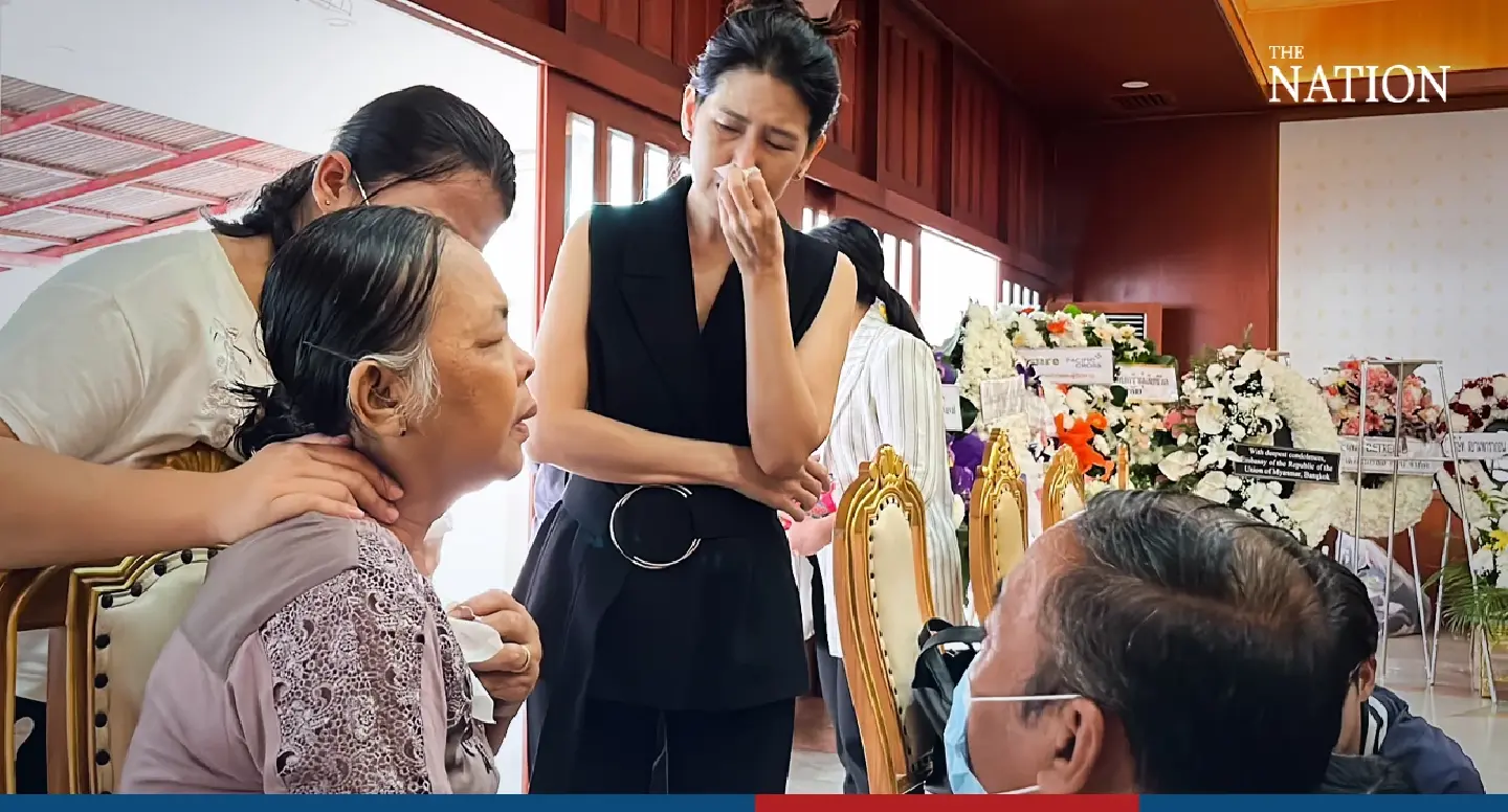 Mother of killed Myanmar victim arrives at funeral with milk tea for her daughter