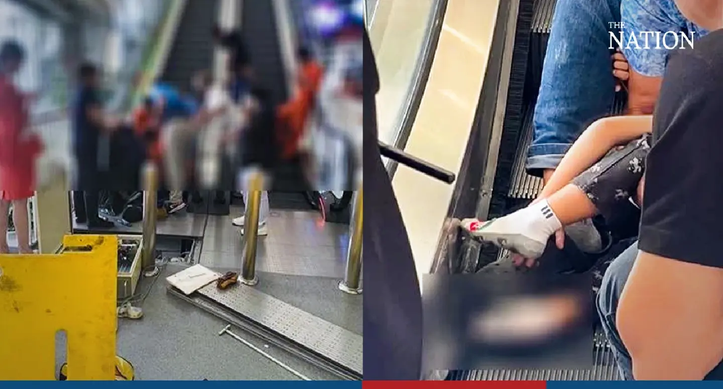 Four-year-old girl escapes serious injury after toes get caught in escalator groove at mall