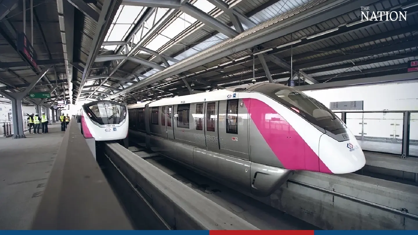 Free test rides on Nonthaburi-Minburi Pink Line 'to start in December’ Free test rides on Nonthaburi-Minburi Pink Line 'to start in December’