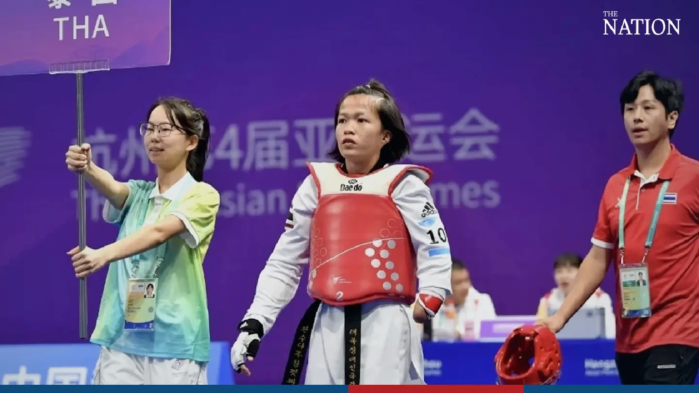 Nation’s Khwansuda wins taekwondo gold at Asian Para Games Nation’s Khwansuda wins taekwondo gold at Asian Para Games