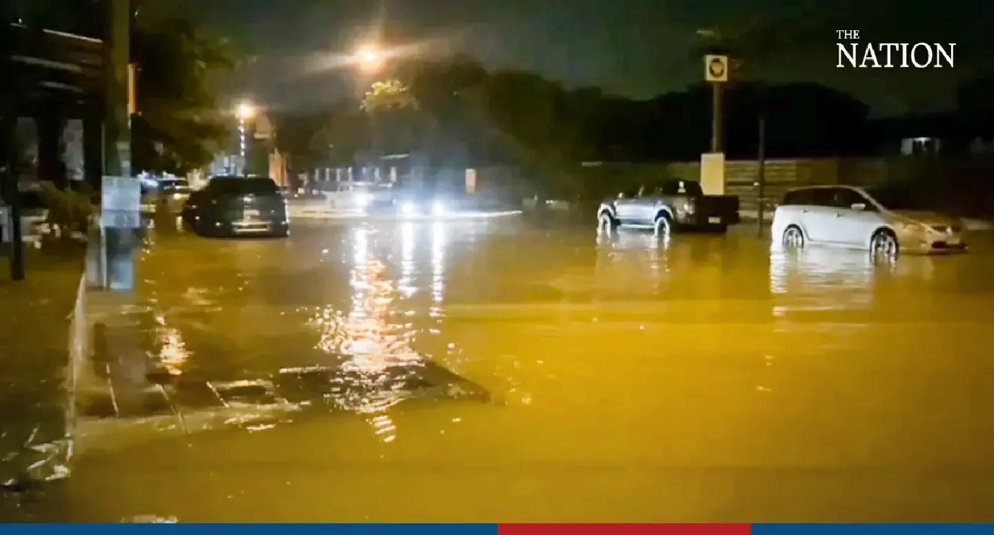 Heavy rains early on Sunday drown key Pattaya roads