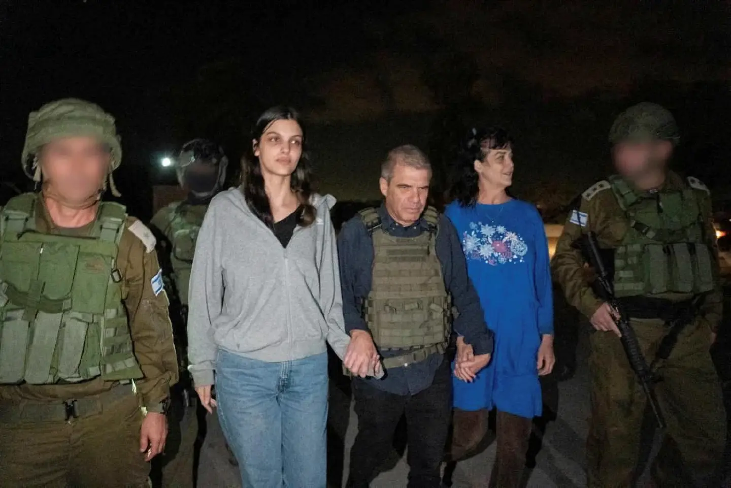 Hamas frees 2 US hostages, even as Israel airstrikes continue in southern Gaza