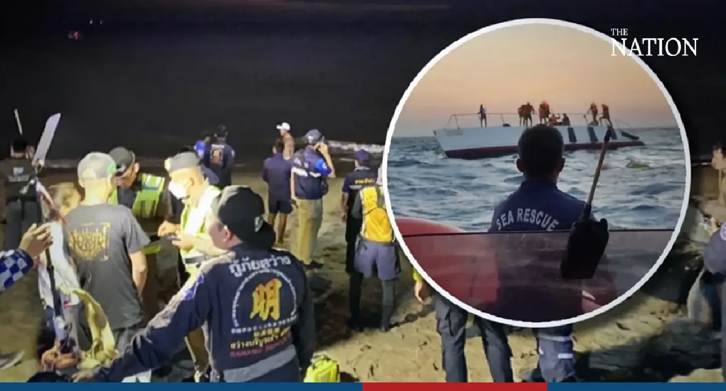 27 tourists and 3 crew members rescued after boat capsizes off Pattaya 27 tourists and 3 crew members rescued after boat capsizes off Pattaya
