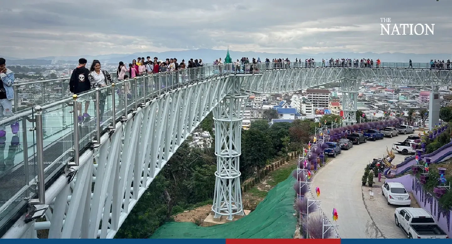 Myanmar tourists revel in Chiang Rai’s new skywalk adventure