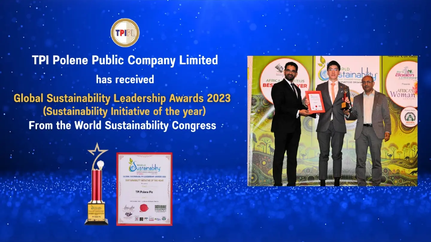TPIPL wins the prestigious award for sustainability achievement at the Global Sustainability Leadership Awards 2023
