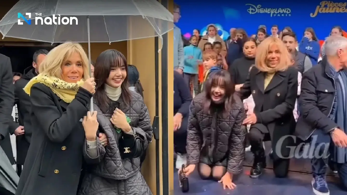 Lisa spotted sharing umbrella with Brigitte Macron