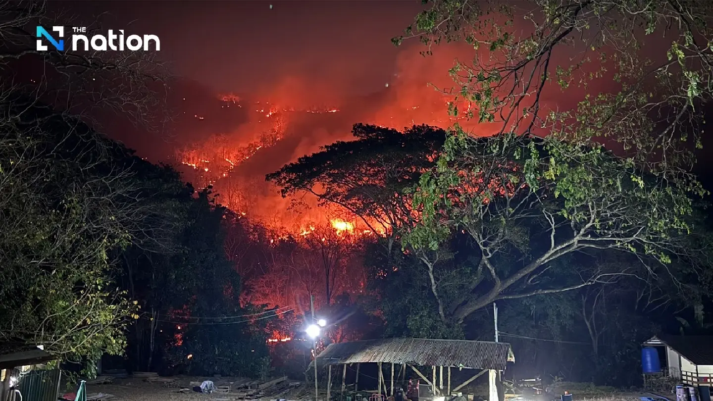 Huge forest areas destroyed by raging fires in Chiang Mai Huge forest areas destroyed by raging fires in Chiang Mai
