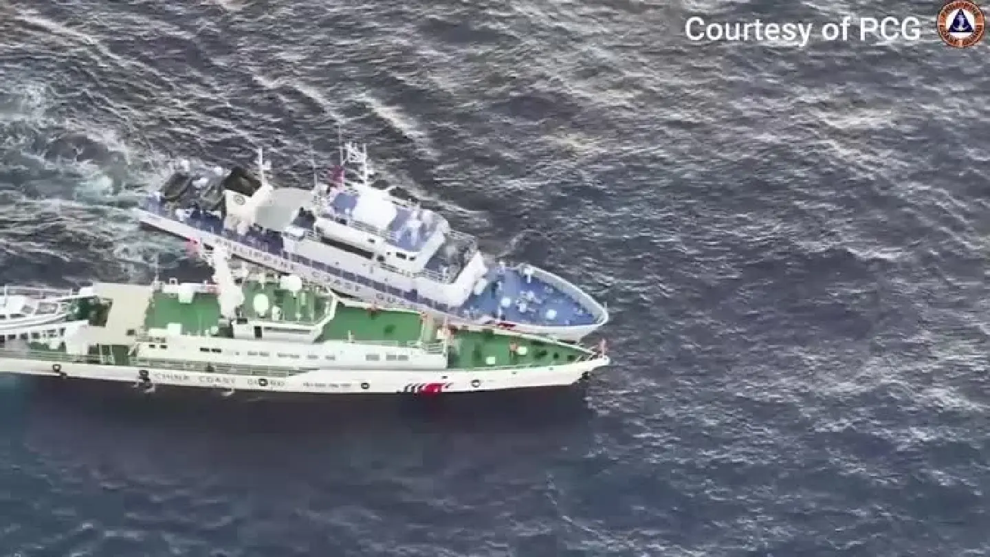 Philippine and Chinese ships clash in South China Sea; 4 Filipino crew injured
