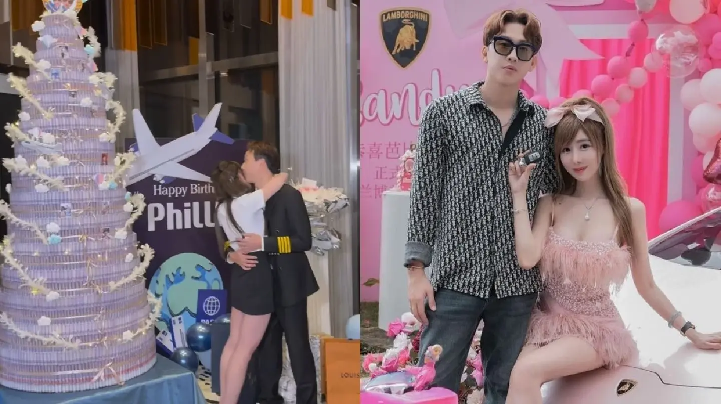 Malaysian influencer celebrates husband's birthday with RM300,000 'money cake'