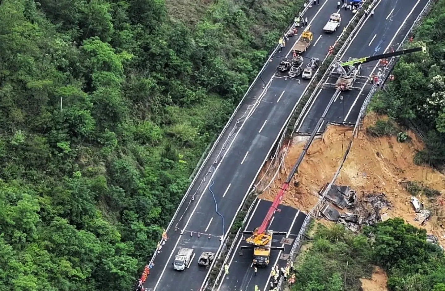 A highway collapse in China kills 36 people