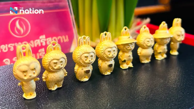 Grinning devil doll Labubu now comes in solid gold