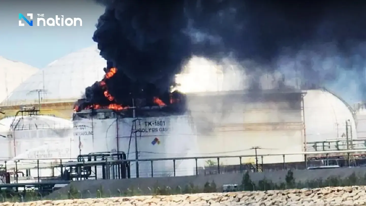 Fire at Map Ta Phut estate rages despite hours of firefighting efforts