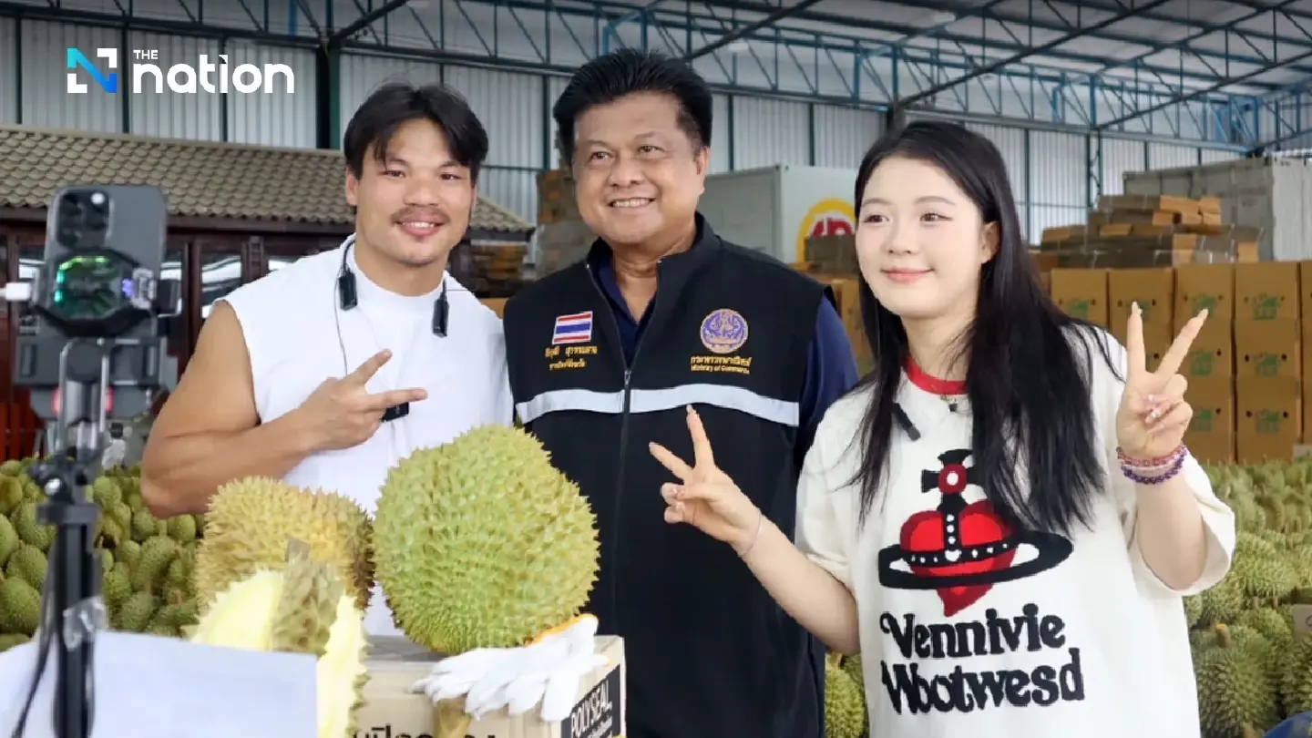 Collaboration with Chinese influencers helps sell durians worth THB100m Collaboration with Chinese influencers helps sell durians worth THB100m