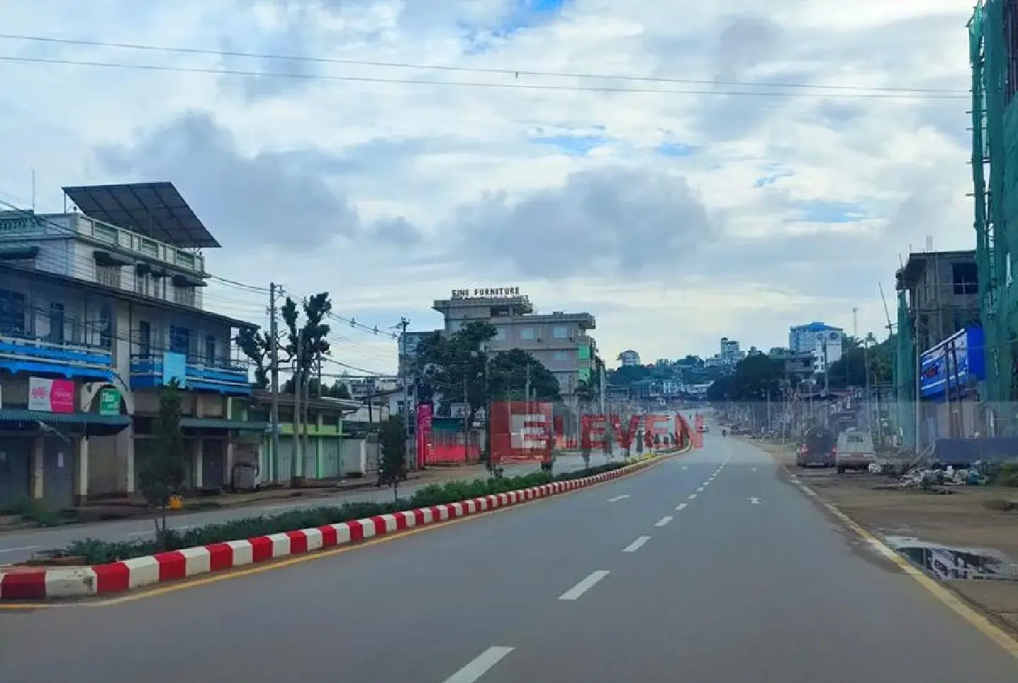 Ongoing conflict near Lashio, Shan State: few pedestrians amidst intense fighting Ongoing conflict near Lashio, Shan State: few pedestrians amidst intense fighting