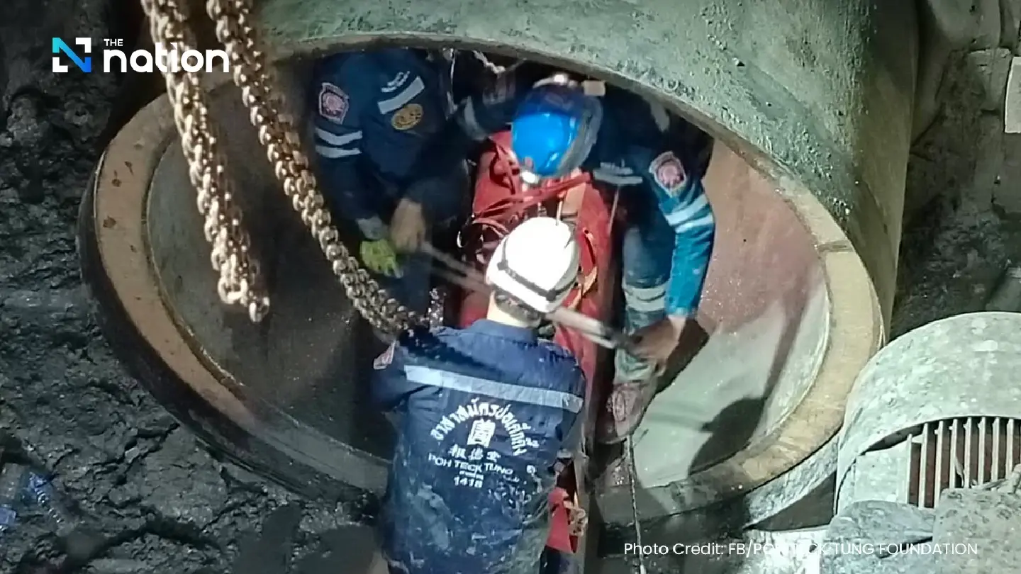 Worker digging cable tunnel in Nonthaburi passes out underground
