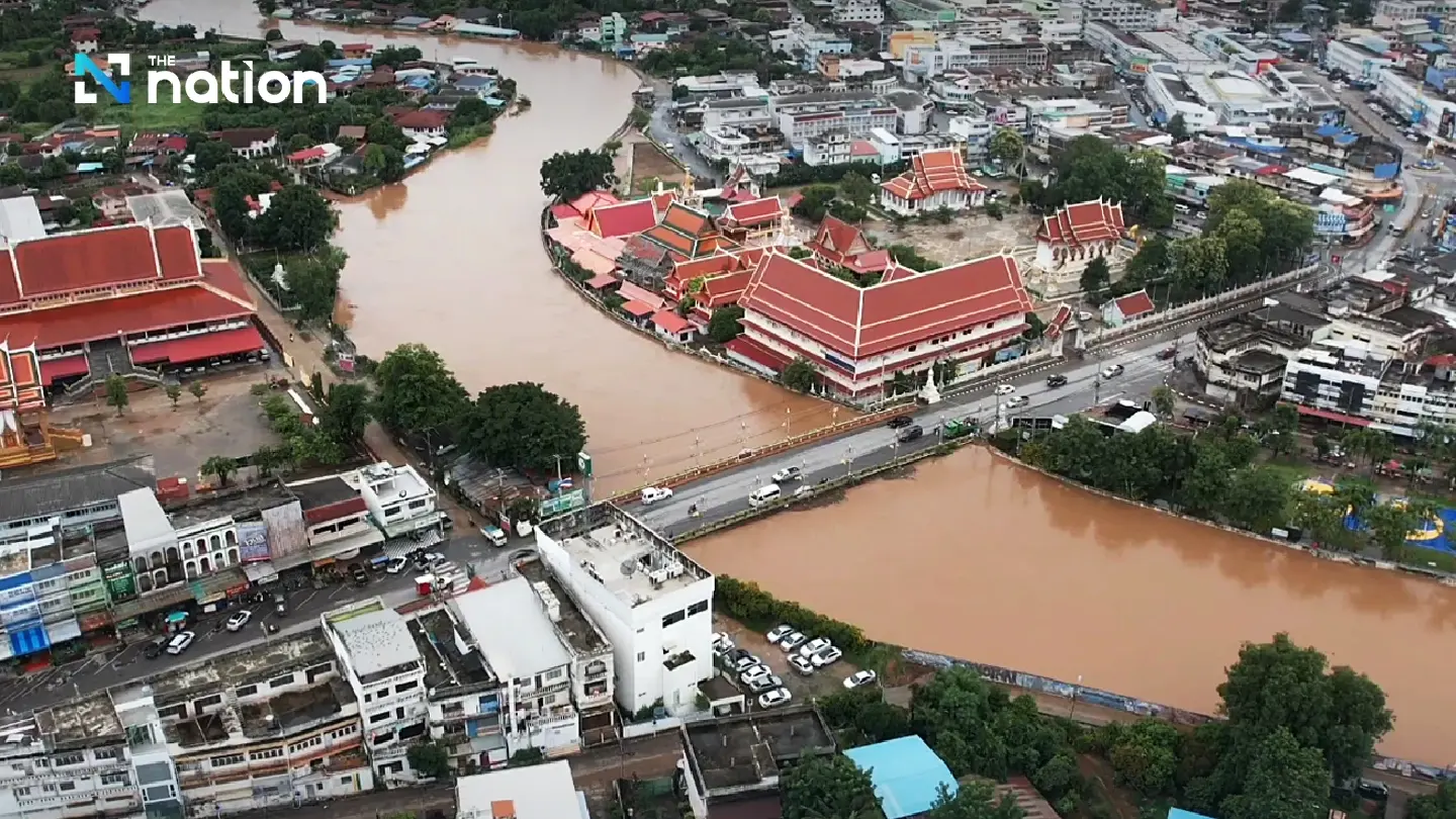 Yom River bursts banks to flood village Yom River bursts banks to flood village