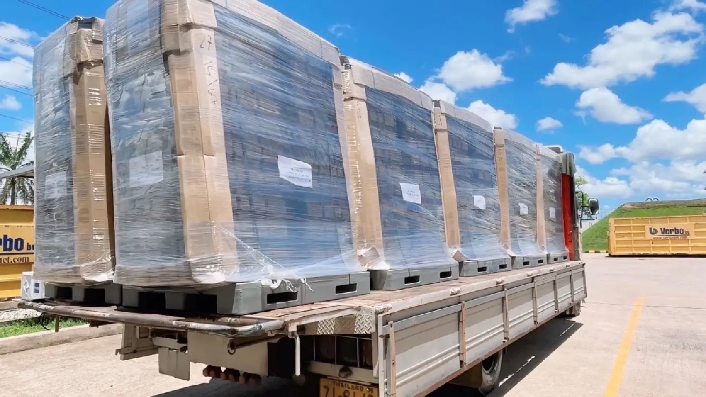 “ReNew Pallets” made from recycled carton packaging waste in Thailand